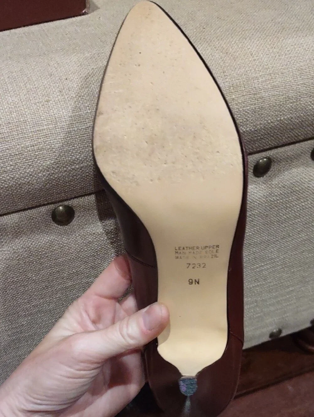 Etienne Aigner Dark Brown Leather Pointed-Toe Heels 9N